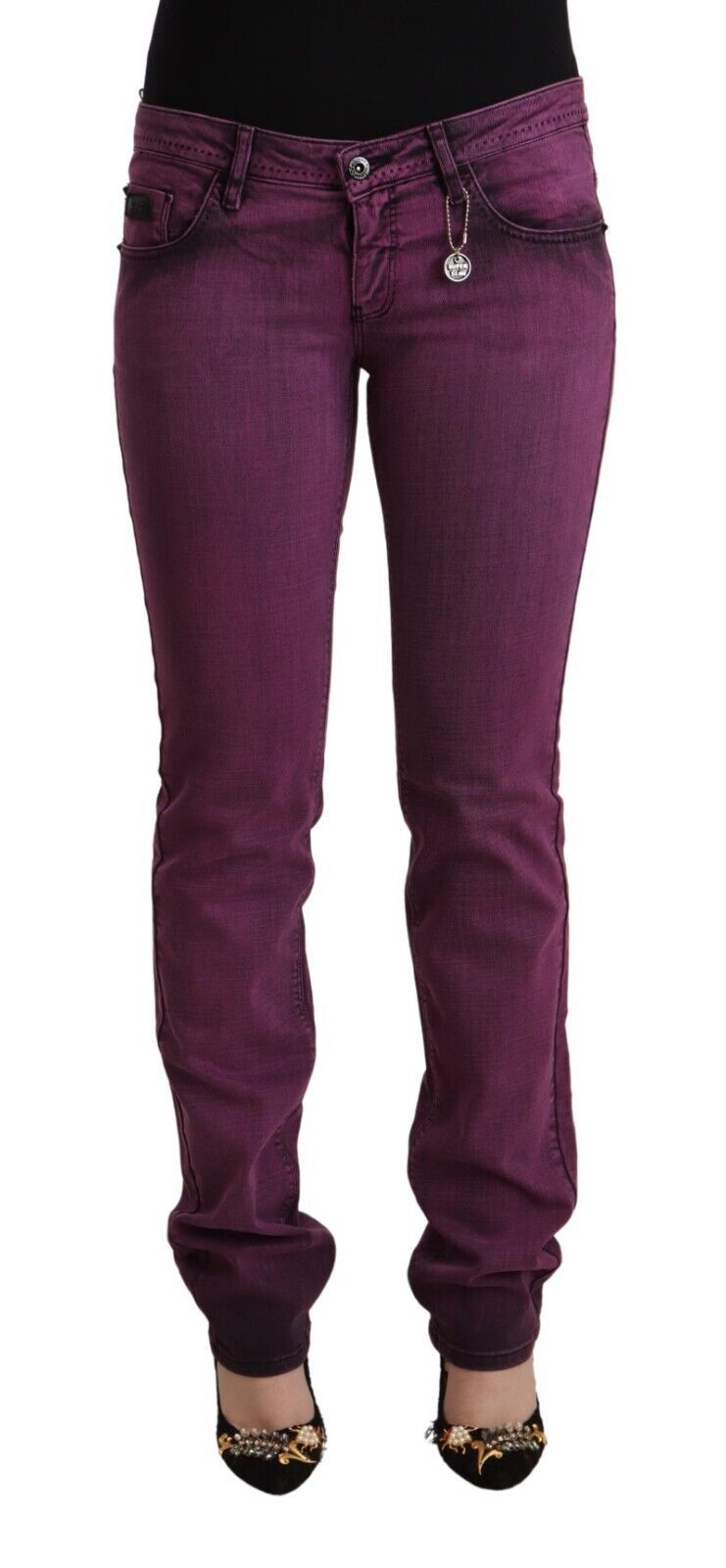 Costume National Purple Cotton Stretch Slim Fit Denim Jeans | Regal Royce