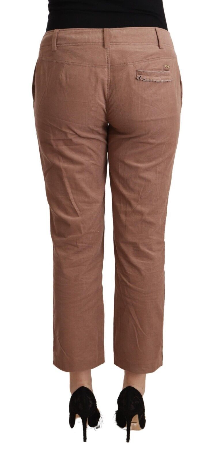 Costume National Brown Cotton Tapered Cropped Pants | Regal Royce