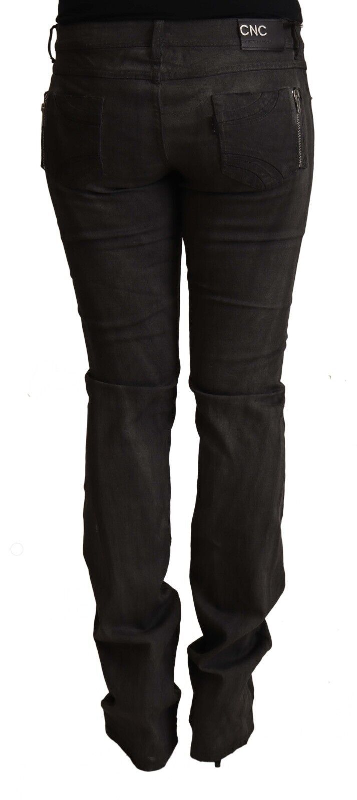 Costume National Black Cotton Mid Waist Skinny Pants | Regal Royce