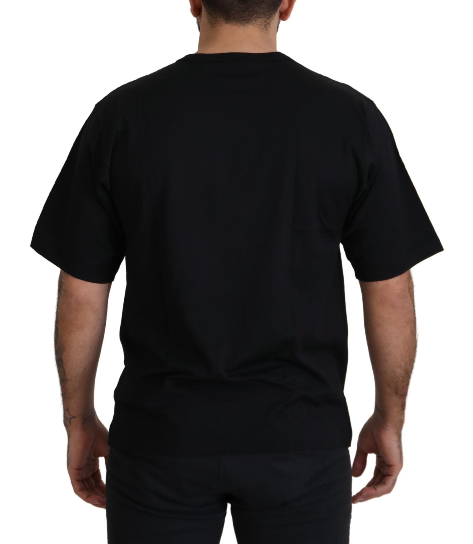 Dolce & Gabbana Black Gold STAR Crown DG Cotton Crewneck T-shirt | Regal Royce