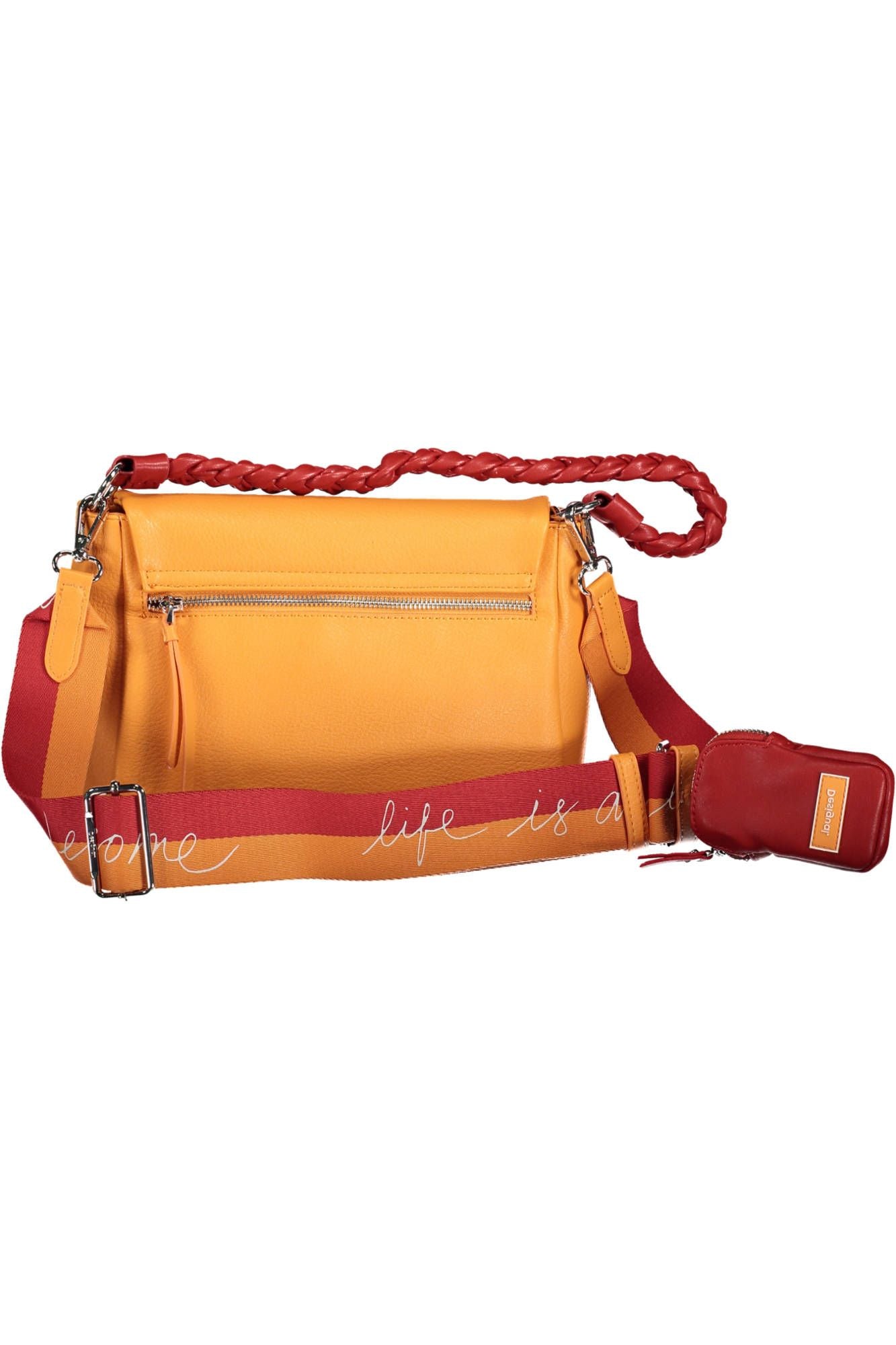 Desigual Orange Polyurethane Shoulder Bag | Regal Royce