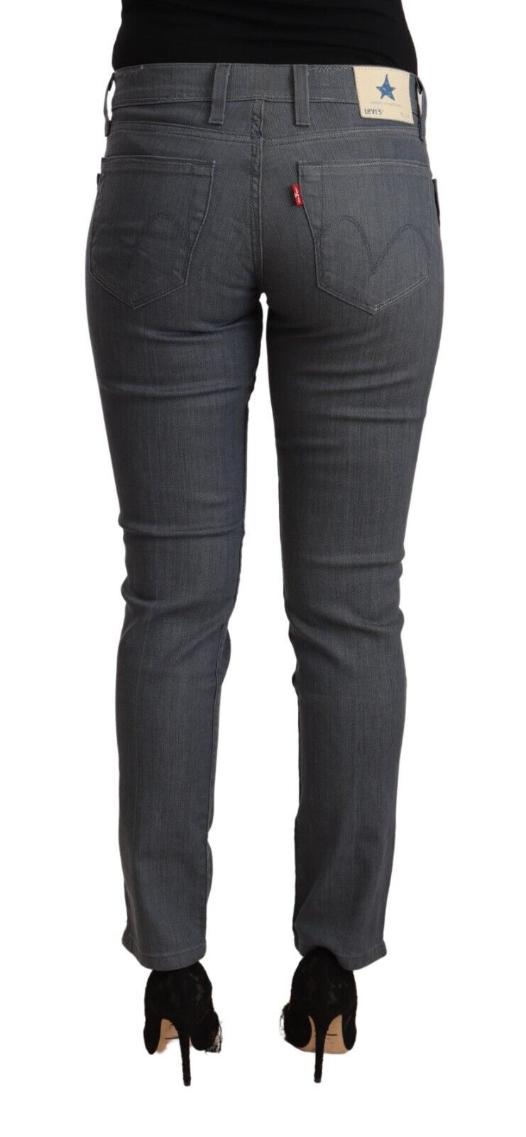 Levi's Gray Cotton Low Waist Skinny Denim Jeans | Regal Royce