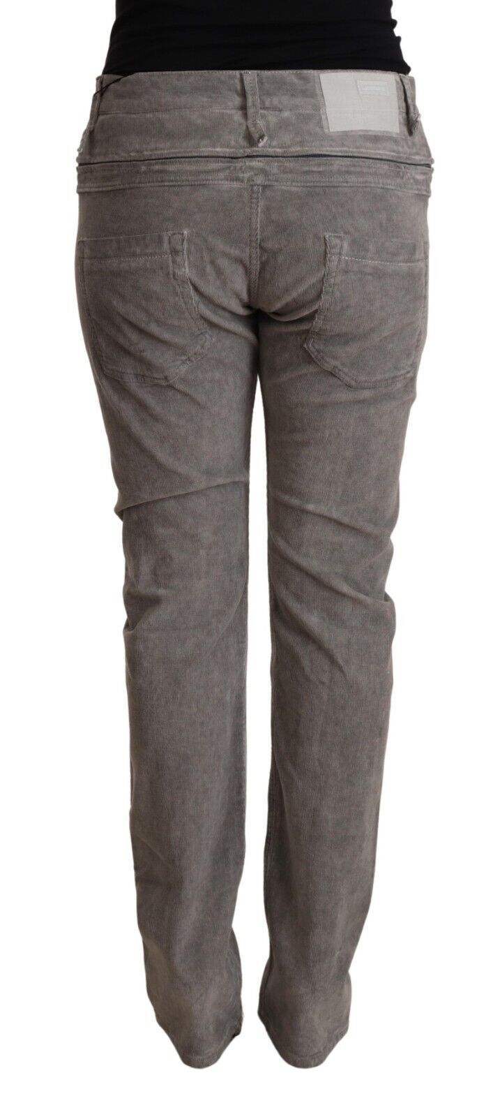 Acht Gray Cotton Straight Fit High Waist Pants | Regal Royce