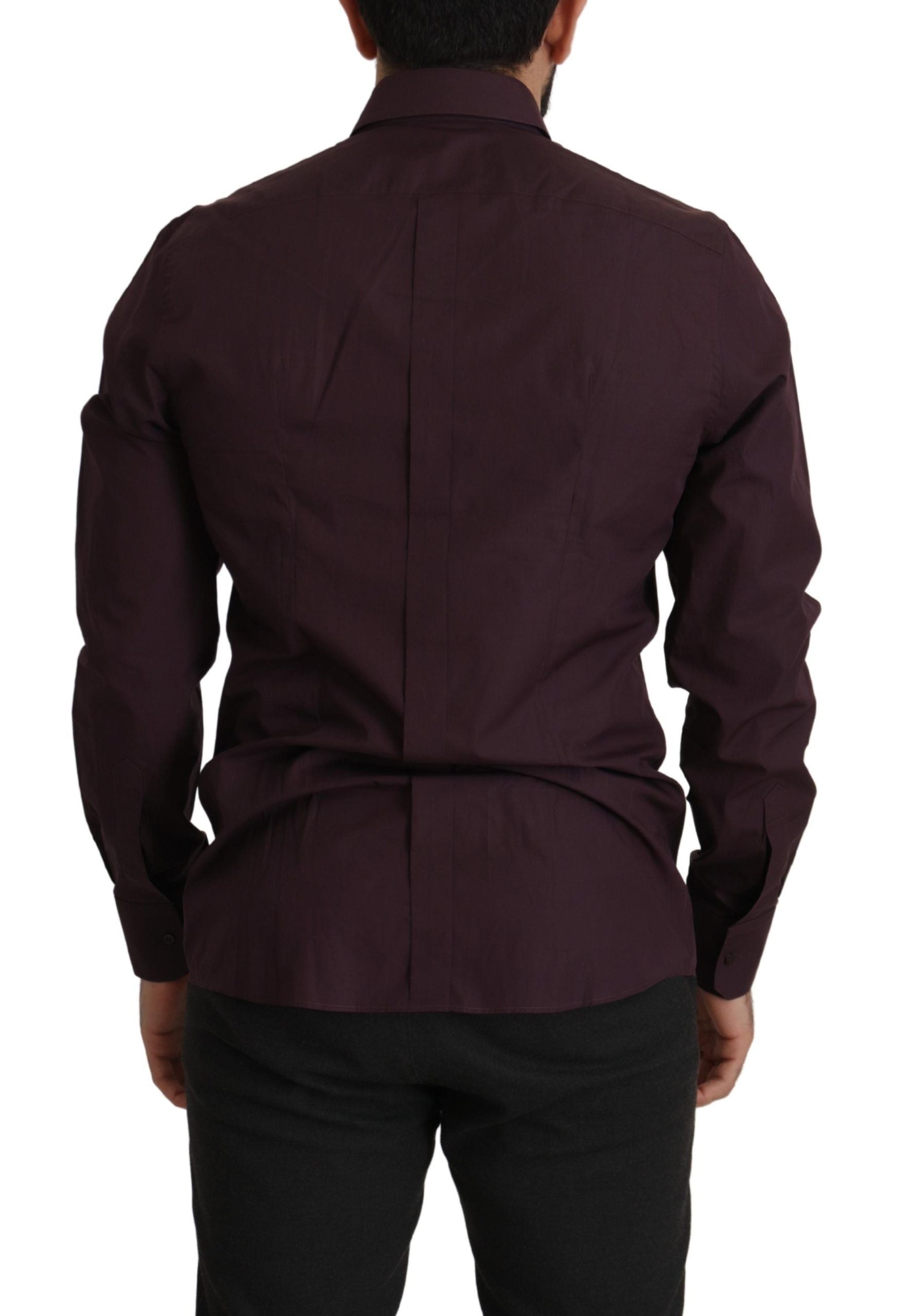 Dolce & Gabbana Purple Cotton GOLD Slim Fit Dress Shirt | Regal Royce