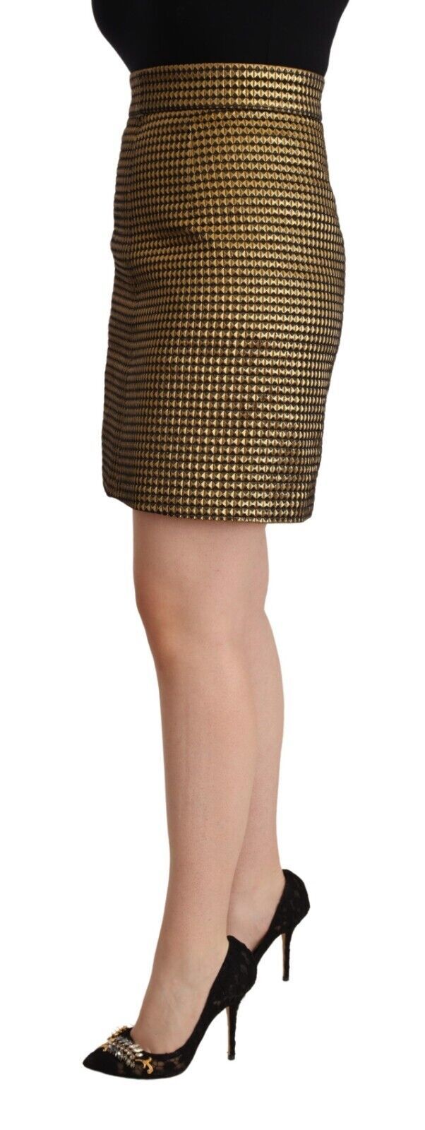Boutique Moschino Black Gold A-line Above Knee Casual Skirt | Regal Royce