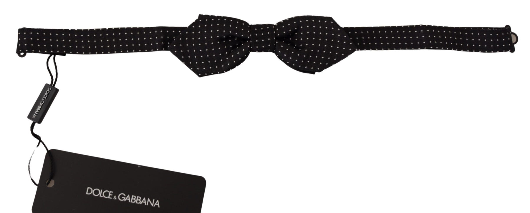 Dolce & Gabbana Black White Polka Dot Adjustable Neck Papillon Bow Tie | Regal Royce