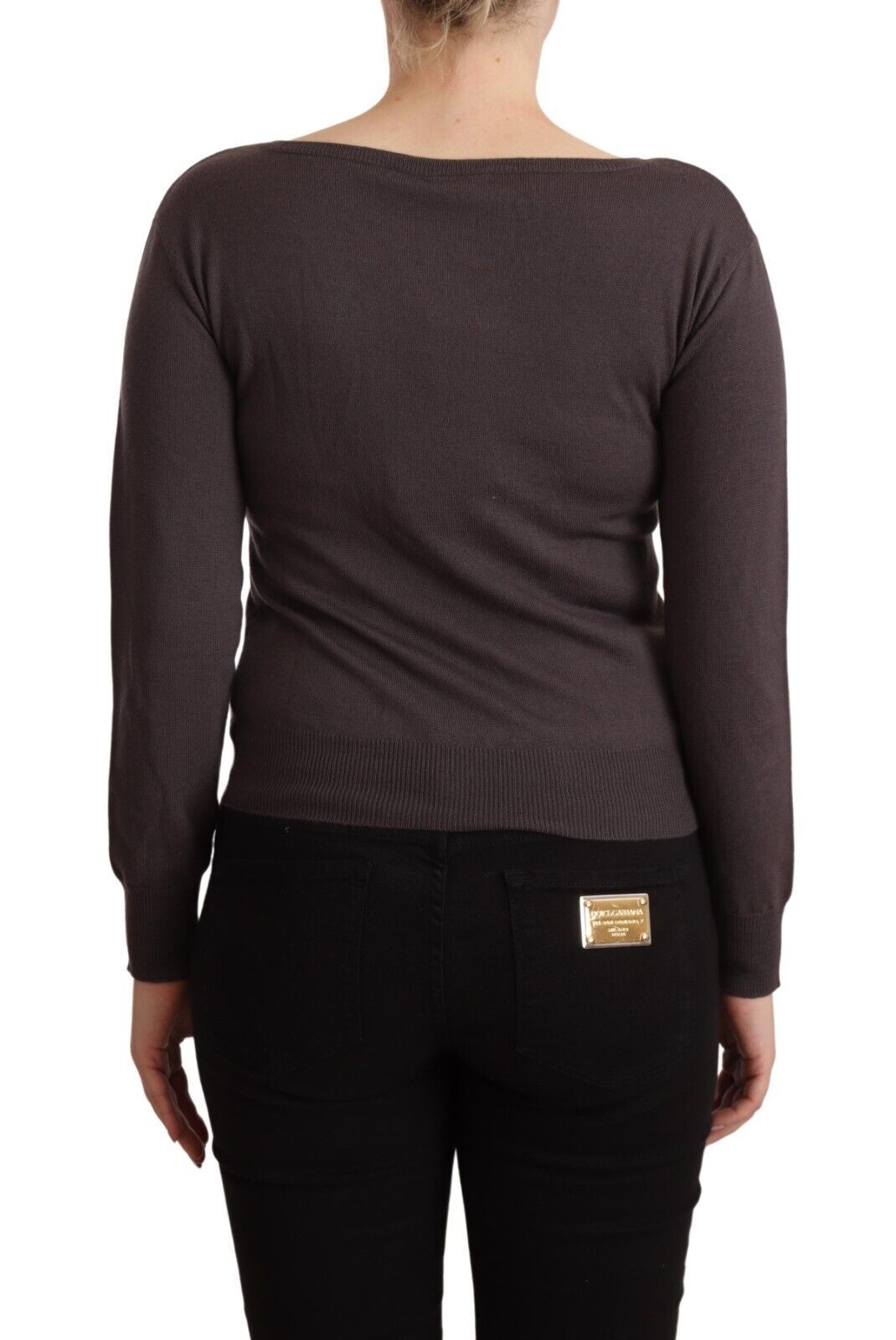 John Galliano Brown Wool Sequined Long Sleeves Pullover Sweater | Regal Royce