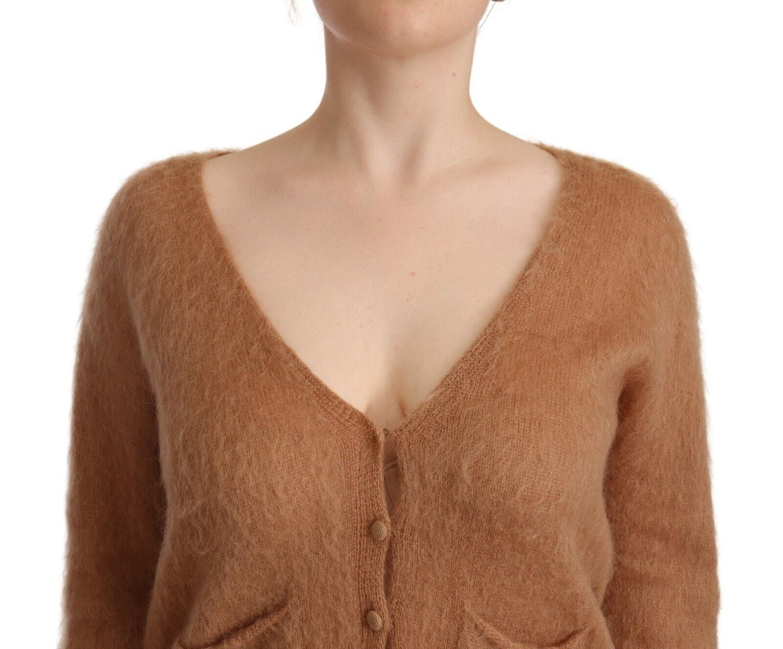 PINK MEMORIES Brown Cardigan V-Neck Long Sleeve Sweater | Regal Royce