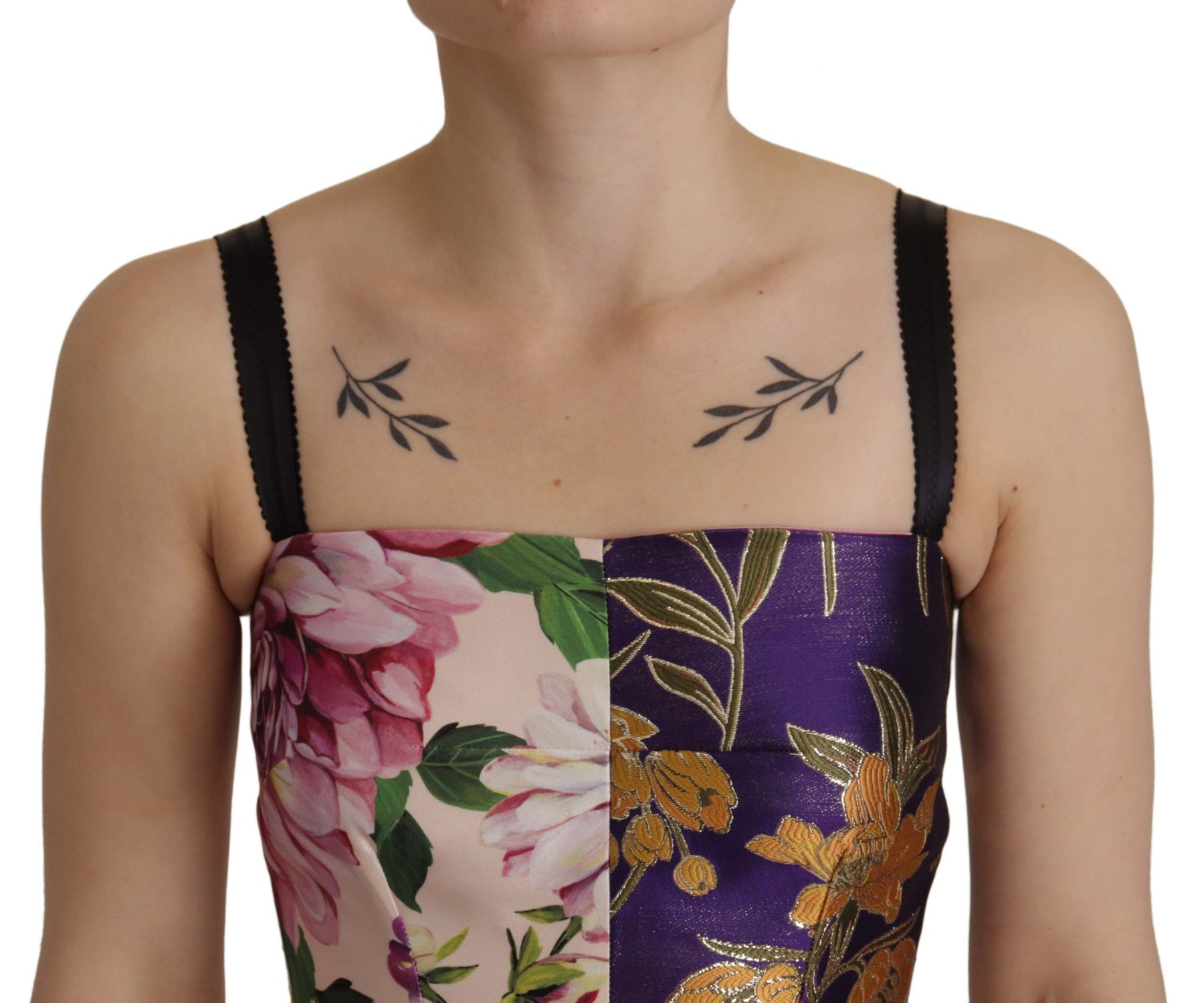 Dolce & Gabbana Dress Midi Patchwork Floral Jaquard Silk | Regal Royce