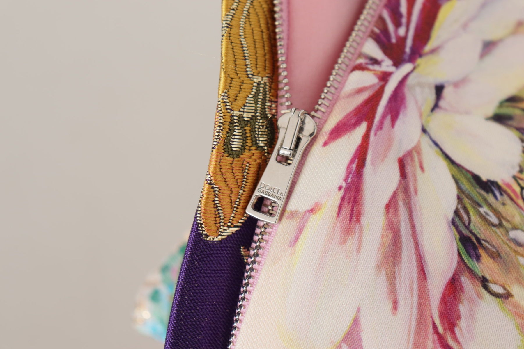 Dolce & Gabbana Dress Midi Patchwork Floral Jaquard Silk | Regal Royce