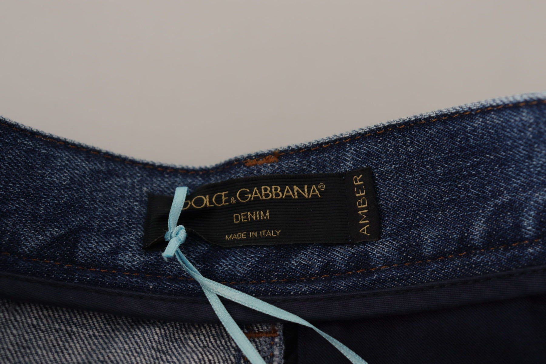 Dolce & Gabbana Blue Jeans Jacquard Majolica High Waist Pants | Regal Royce