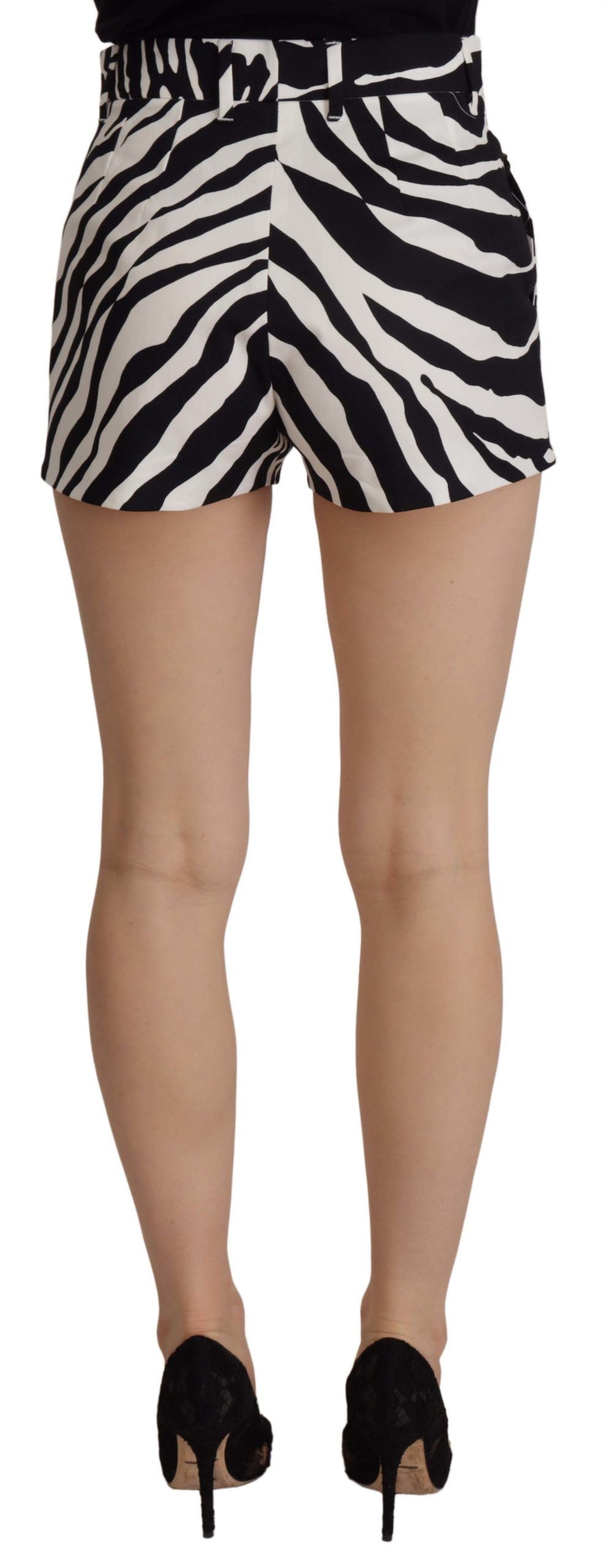 Dolce & Gabbana Black White Cotton Stretch Hot Pants Shorts | Regal Royce