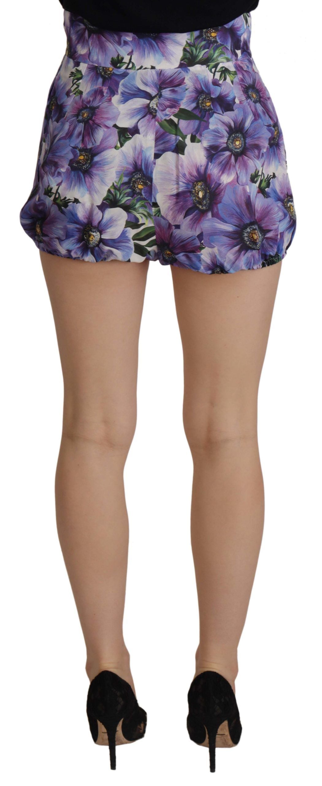 Dolce & Gabbana Purple Anemone High Waist Hot Pants Shorts | Regal Royce