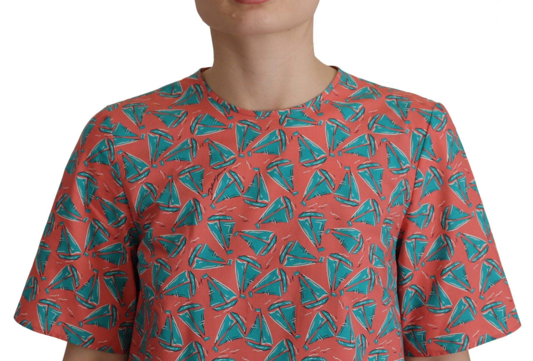 Dolce & Gabbana Pink Sail Boat Print Cotton T-shirt | Regal Royce