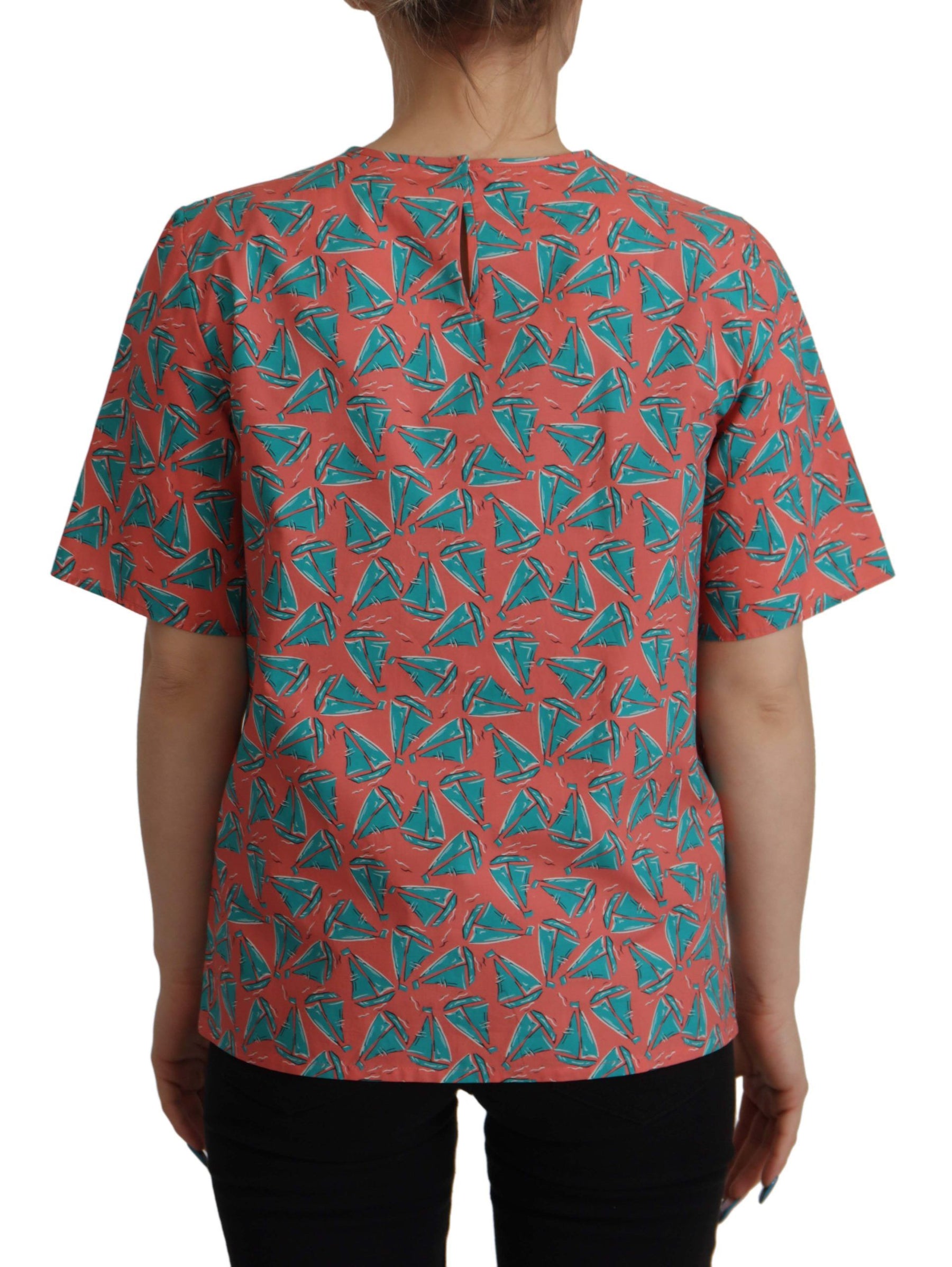 Dolce & Gabbana Pink Sail Boat Print Cotton T-shirt | Regal Royce