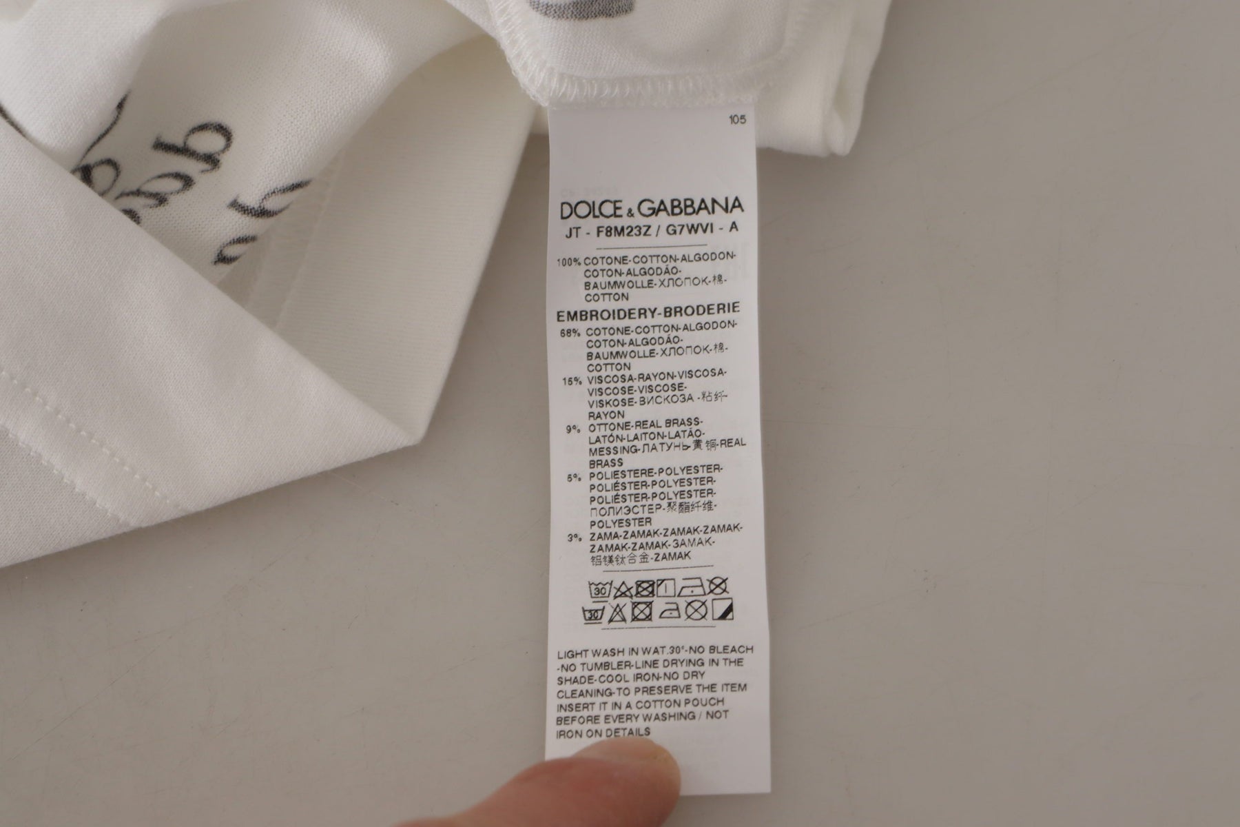 Dolce & Gabbana White Black Roses Crewneck Cotton  T-shirt | Regal Royce