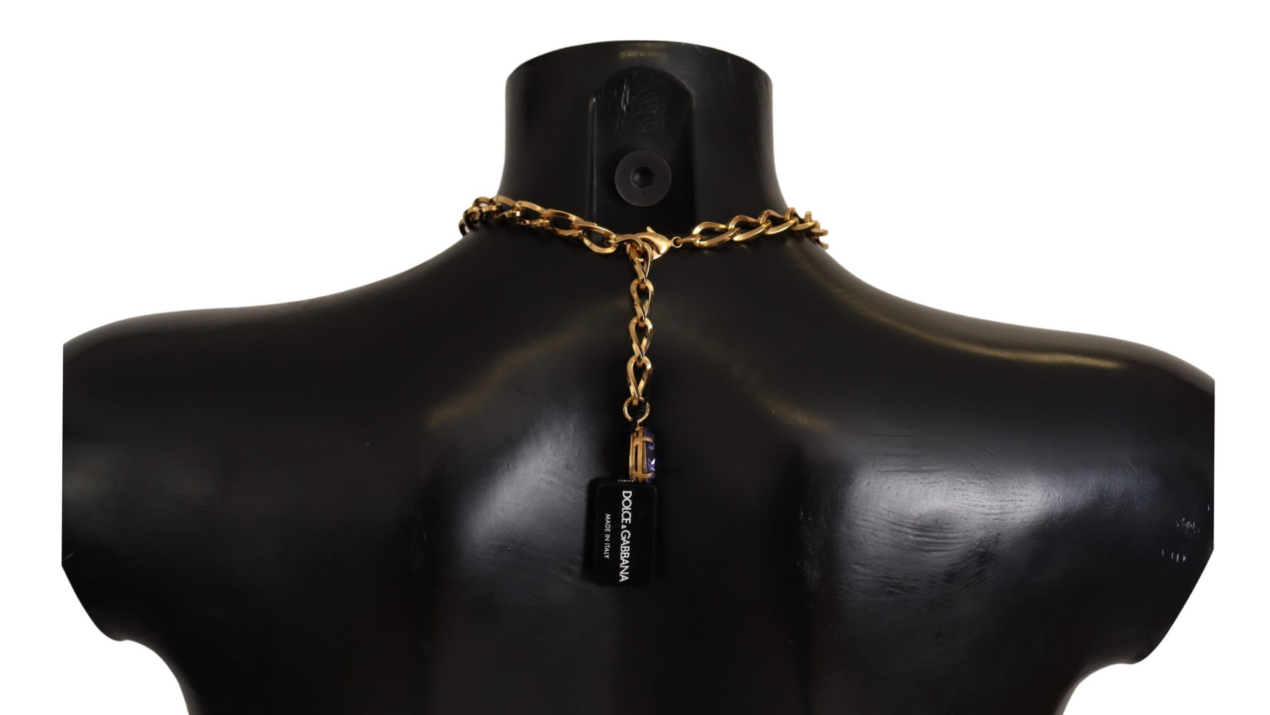 Dolce & Gabbana Gold Brass Crystal Purple Pink Pearl Pendants Necklace | Regal Royce