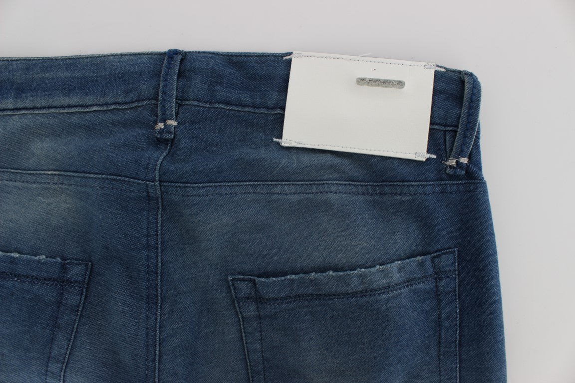 Acht Blue Wash Denim Cotton Stretch Slim Fit Jeans | Regal Royce