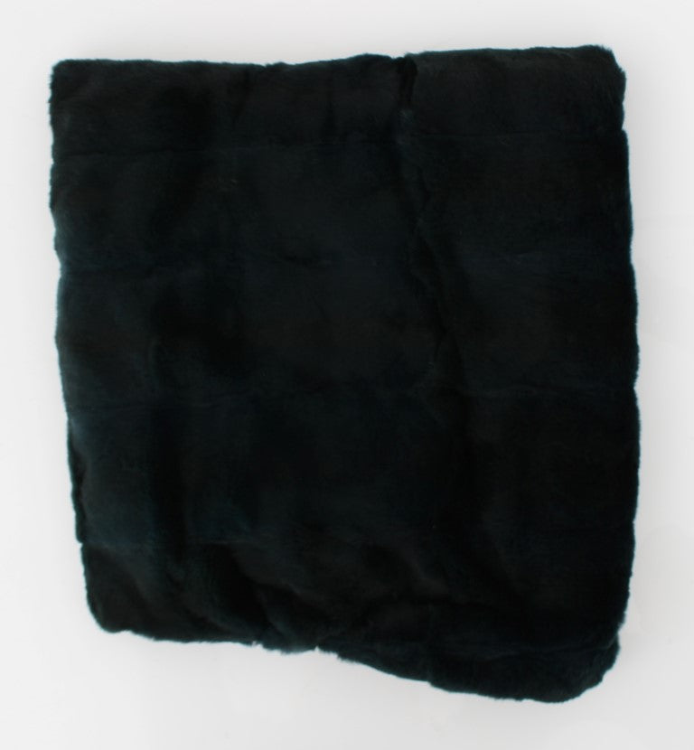 Dolce & Gabbana Green Weasel Fur Crochet Hood Scarf Hat | Regal Royce