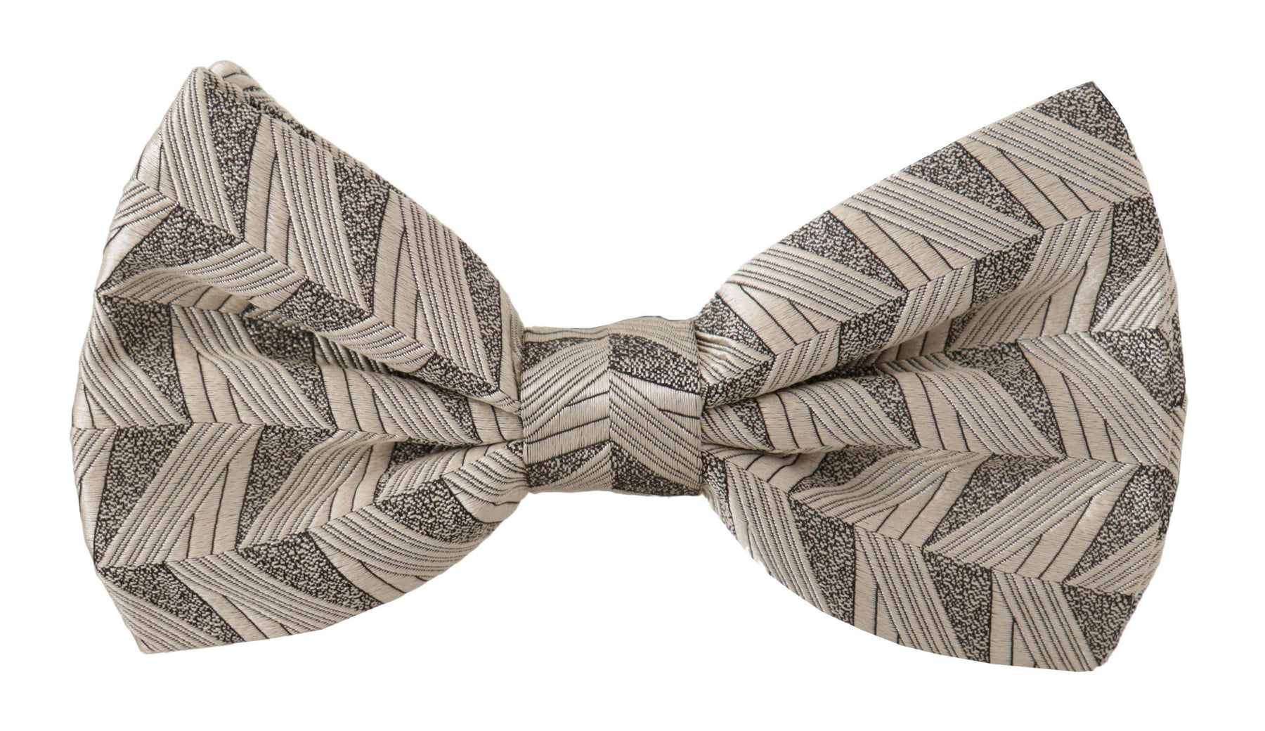Dolce & Gabbana Gray 100% Silk Adjustable Neck Papillon Bow Tie | Regal Royce