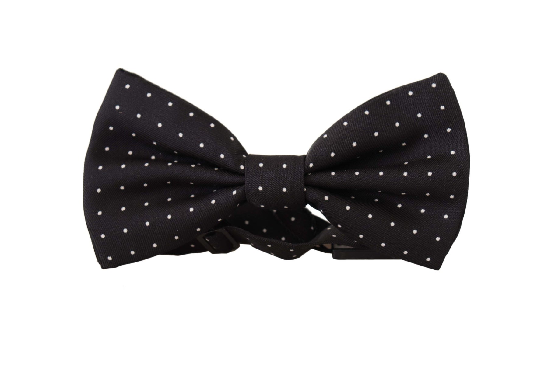 Dolce & Gabbana Black White Polka Dot 100% Silk Neck Papillon Tie | Regal Royce