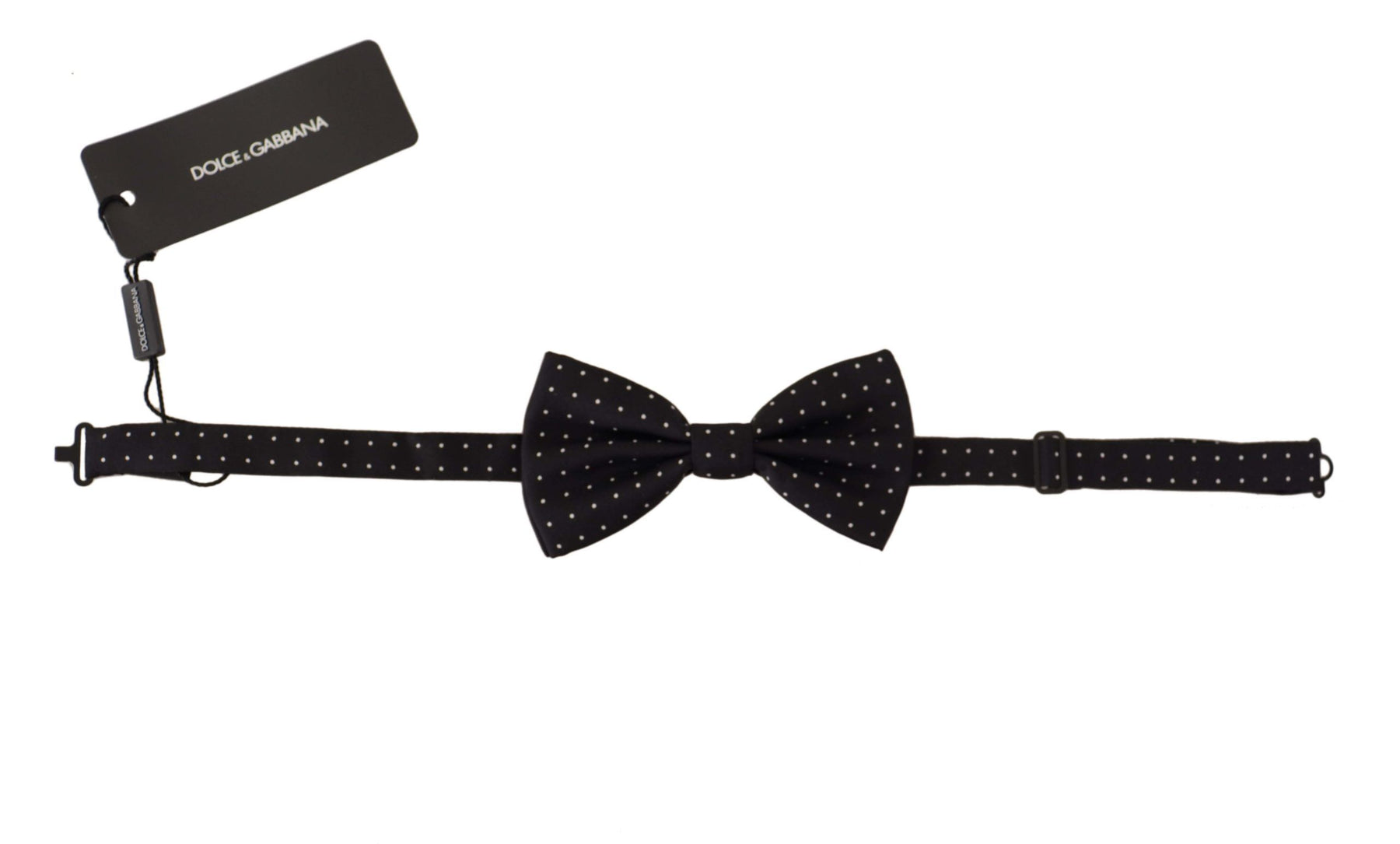 Dolce & Gabbana Black White Polka Dot 100% Silk Neck Papillon Tie | Regal Royce