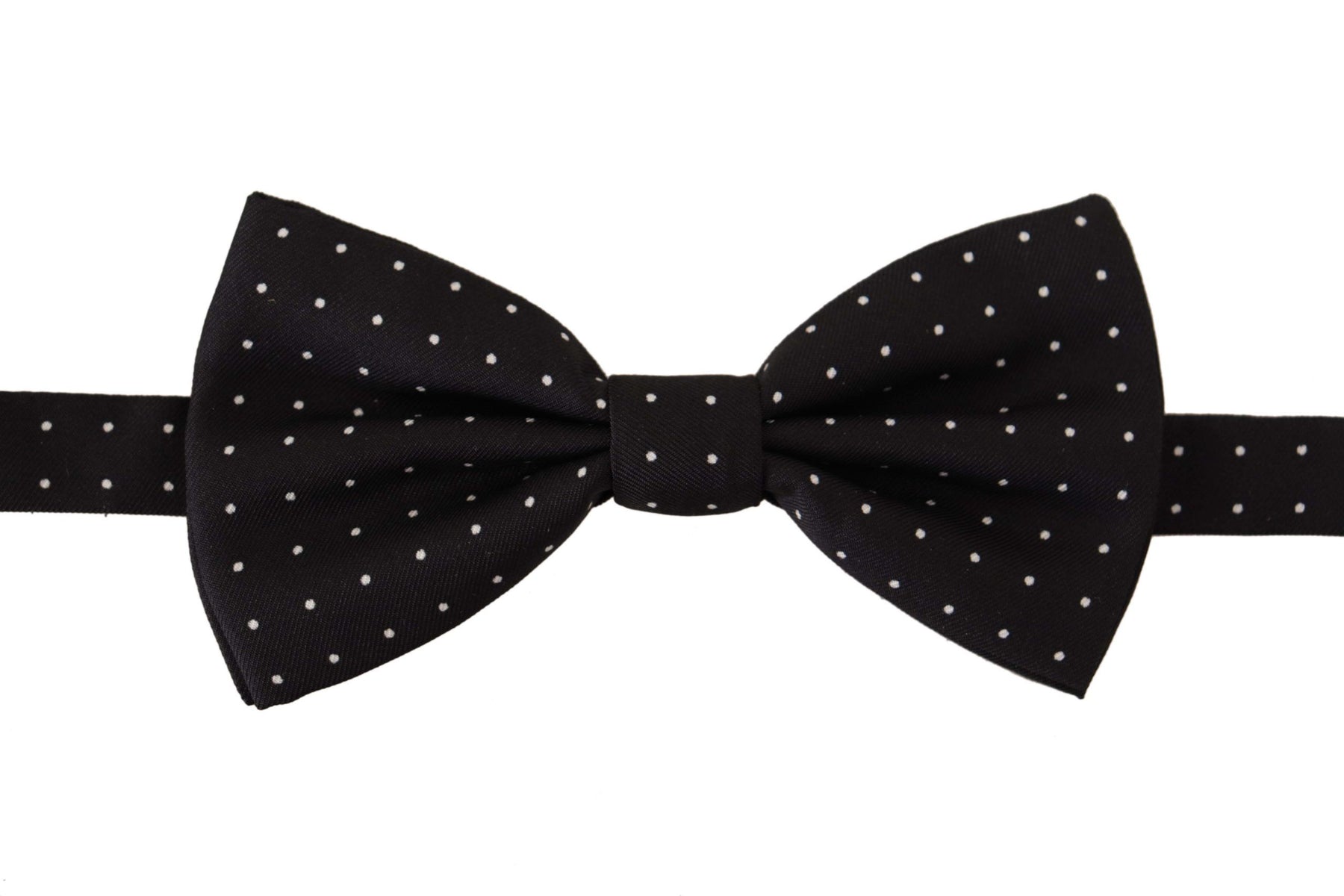 Dolce & Gabbana Black White Polka Dot 100% Silk Neck Papillon Tie | Regal Royce