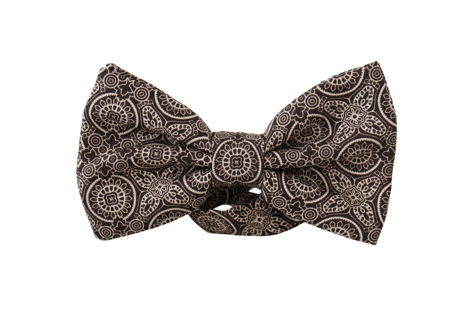 Dolce & Gabbana Black white 100% Silk Adjustable Neck Papillon Tie | Regal Royce