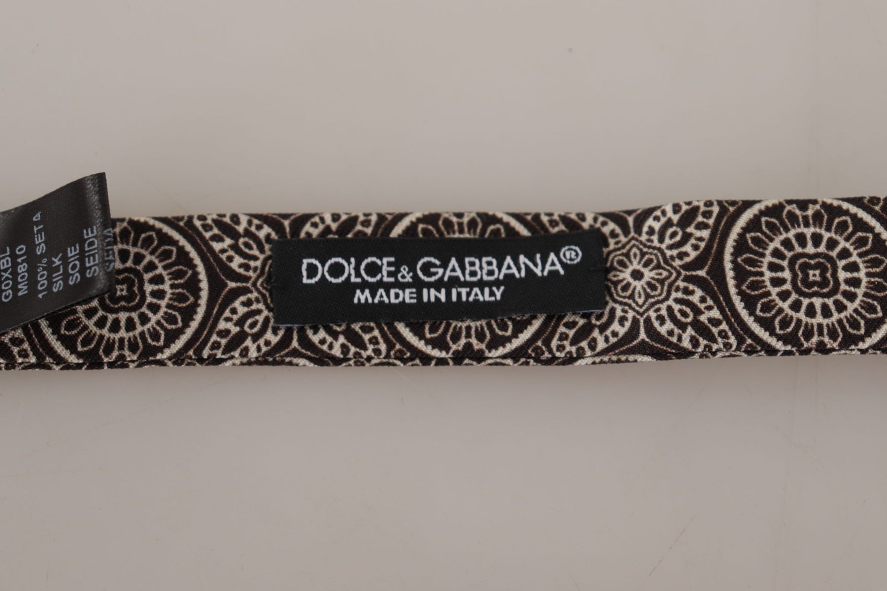Dolce & Gabbana Black white 100% Silk Adjustable Neck Papillon Tie | Regal Royce
