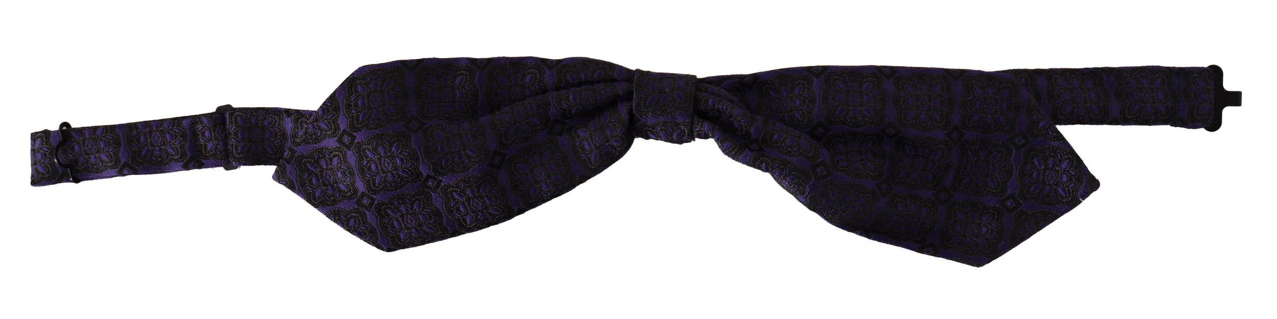 Dolce & Gabbana Blue Geometric Silk Adjustable Neck Papillon Tie | Regal Royce