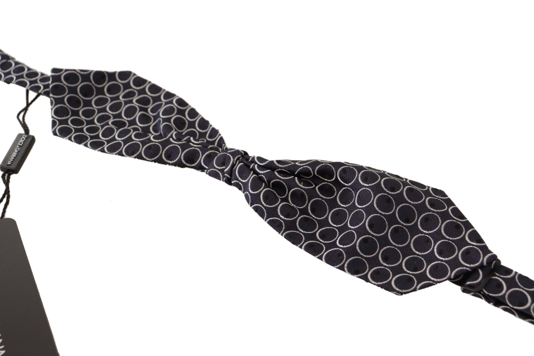 Dolce & Gabbana Black White Round 100% Silk Neck Papillon  Tie | Regal Royce