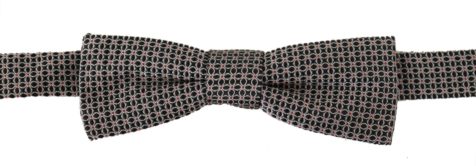 Dolce & Gabbana Black White Flower Pattern Silk Neck Papillon Tie | Regal Royce