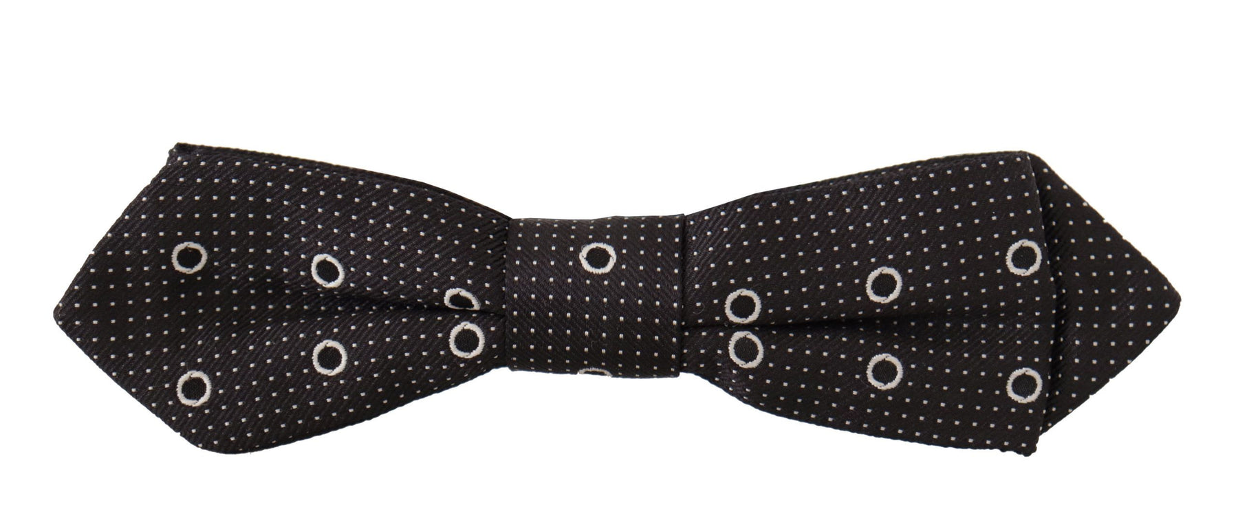 Dolce & Gabbana Black White Polka Dot 100% Silk Neck Papillon Tie | Regal Royce