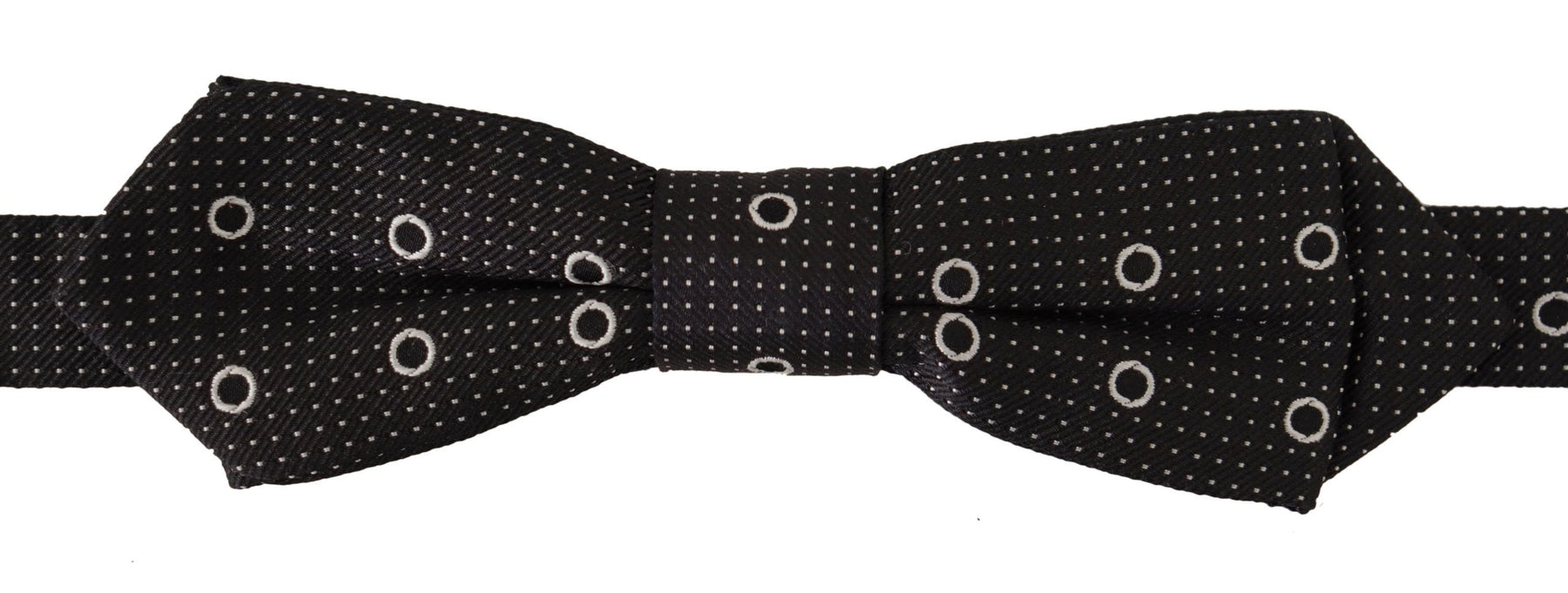 Dolce & Gabbana Black White Polka Dot 100% Silk Neck Papillon Tie | Regal Royce