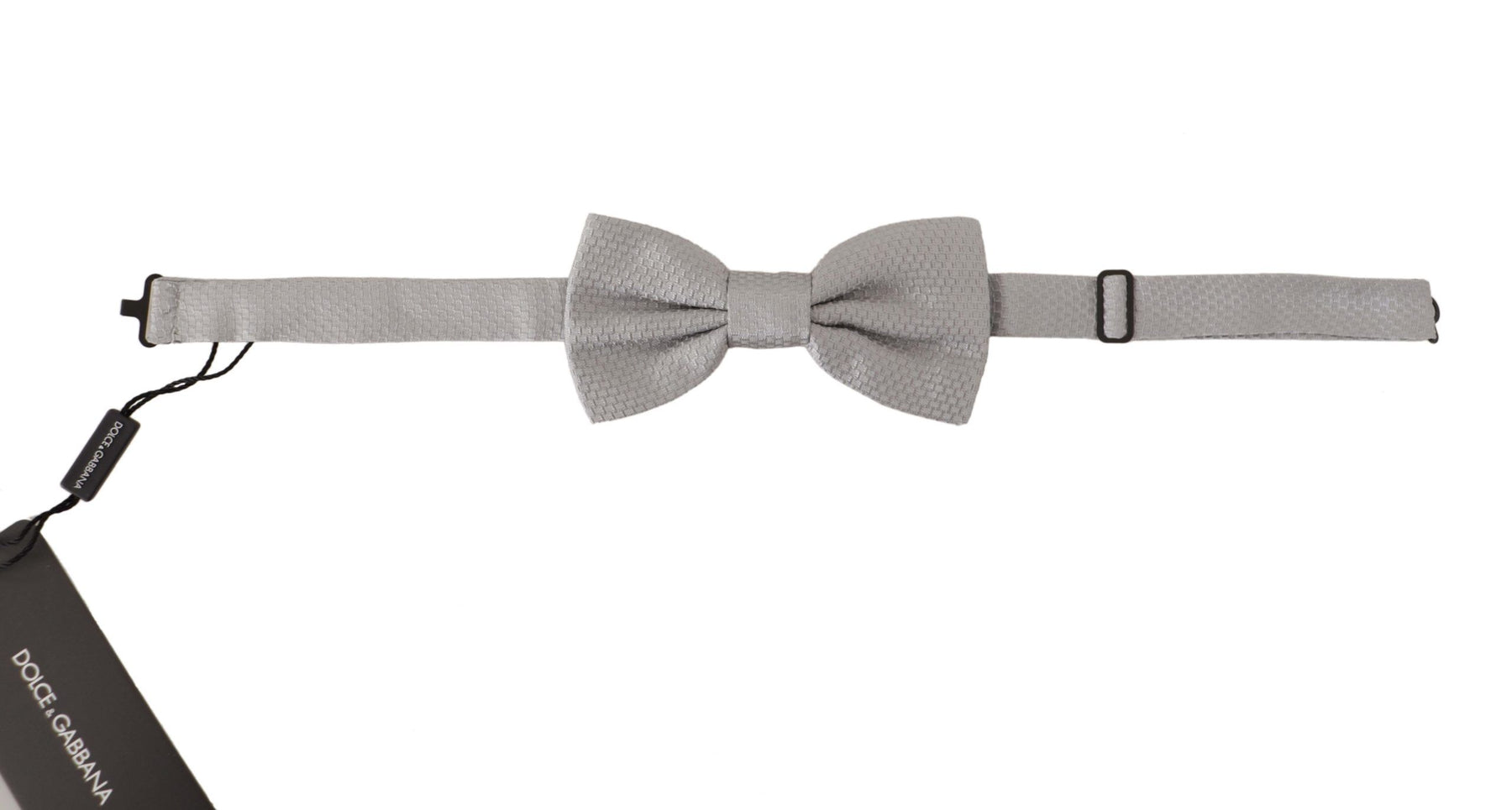 Dolce & Gabbana Gray 100% Silk Adjustable Neck Papillon Tie | Regal Royce