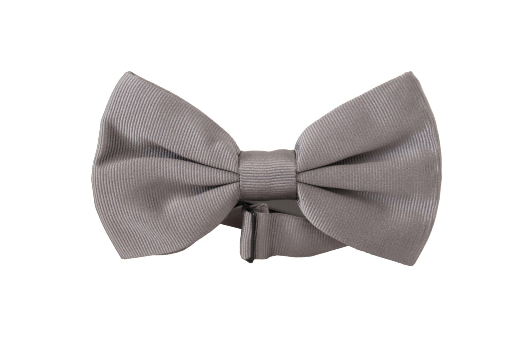Dolce & Gabbana Gray 100% Silk Adjustable Neck Papillon Tie | Regal Royce