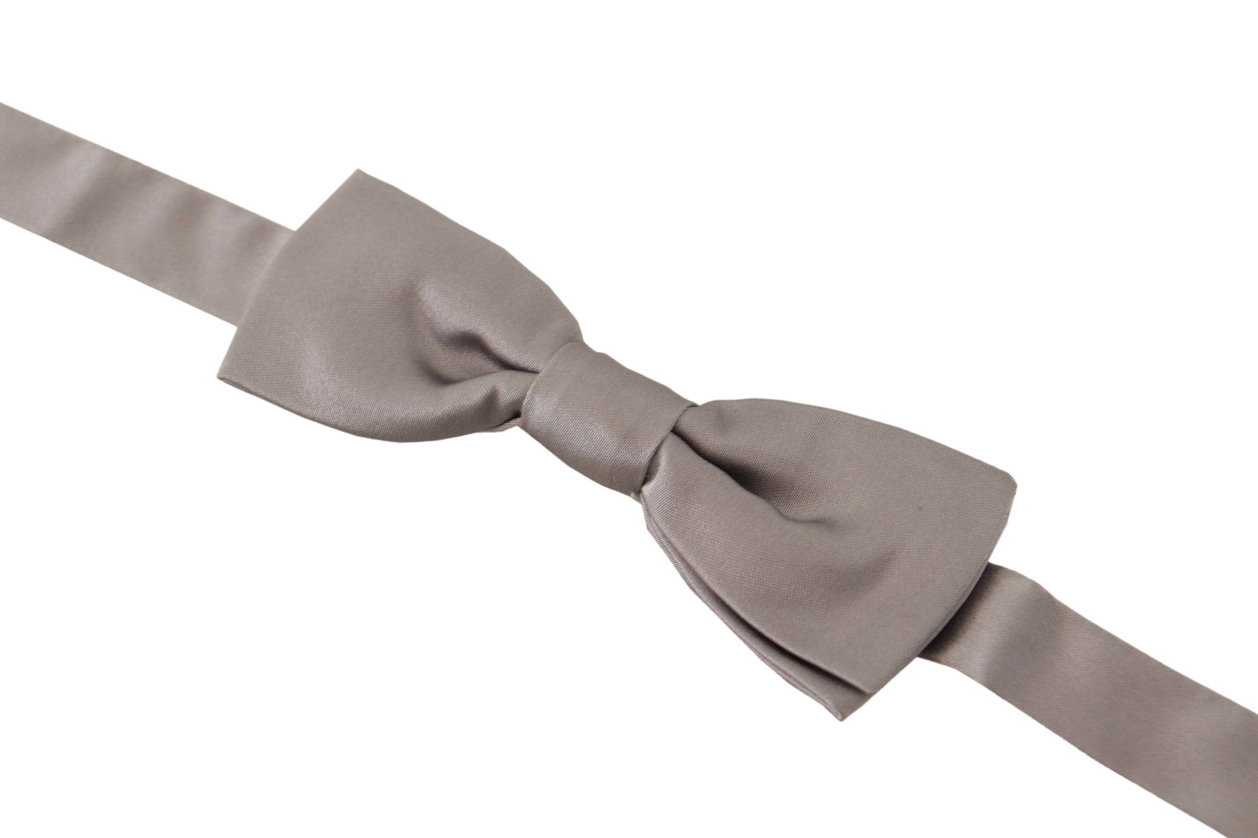 Dolce & Gabbana Silver 100% Silk Slim Adjustable Neck Papillon Tie | Regal Royce