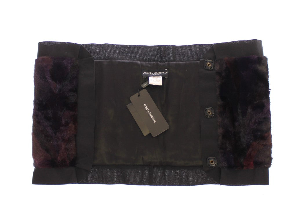 Dolce & Gabbana Purple MINK Fur Scarf Foulard Neck Wrap | Regal Royce