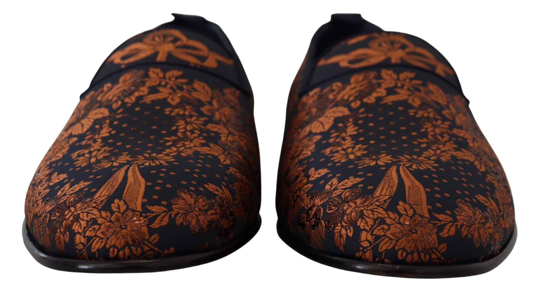 Dolce & Gabbana Blue Rust Floral Slippers Loafers Shoes | Regal Royce