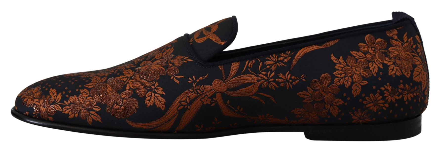 Dolce & Gabbana Blue Rust Floral Slippers Loafers Shoes | Regal Royce