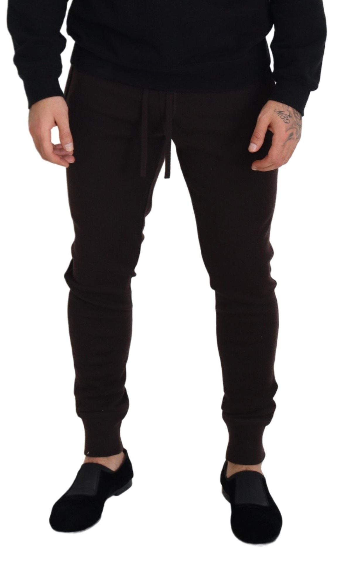 Dolce & Gabbana Brown Cashmere Trousers Bottoms Drawstring Pants | Regal Royce
