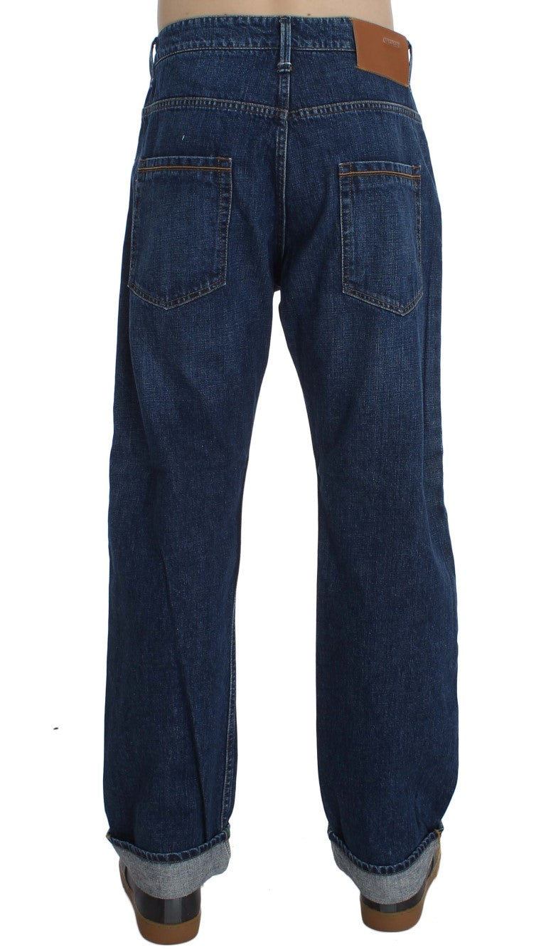 Acht Blue Wash Cotton Baggy Loose Fit Jeans | Regal Royce