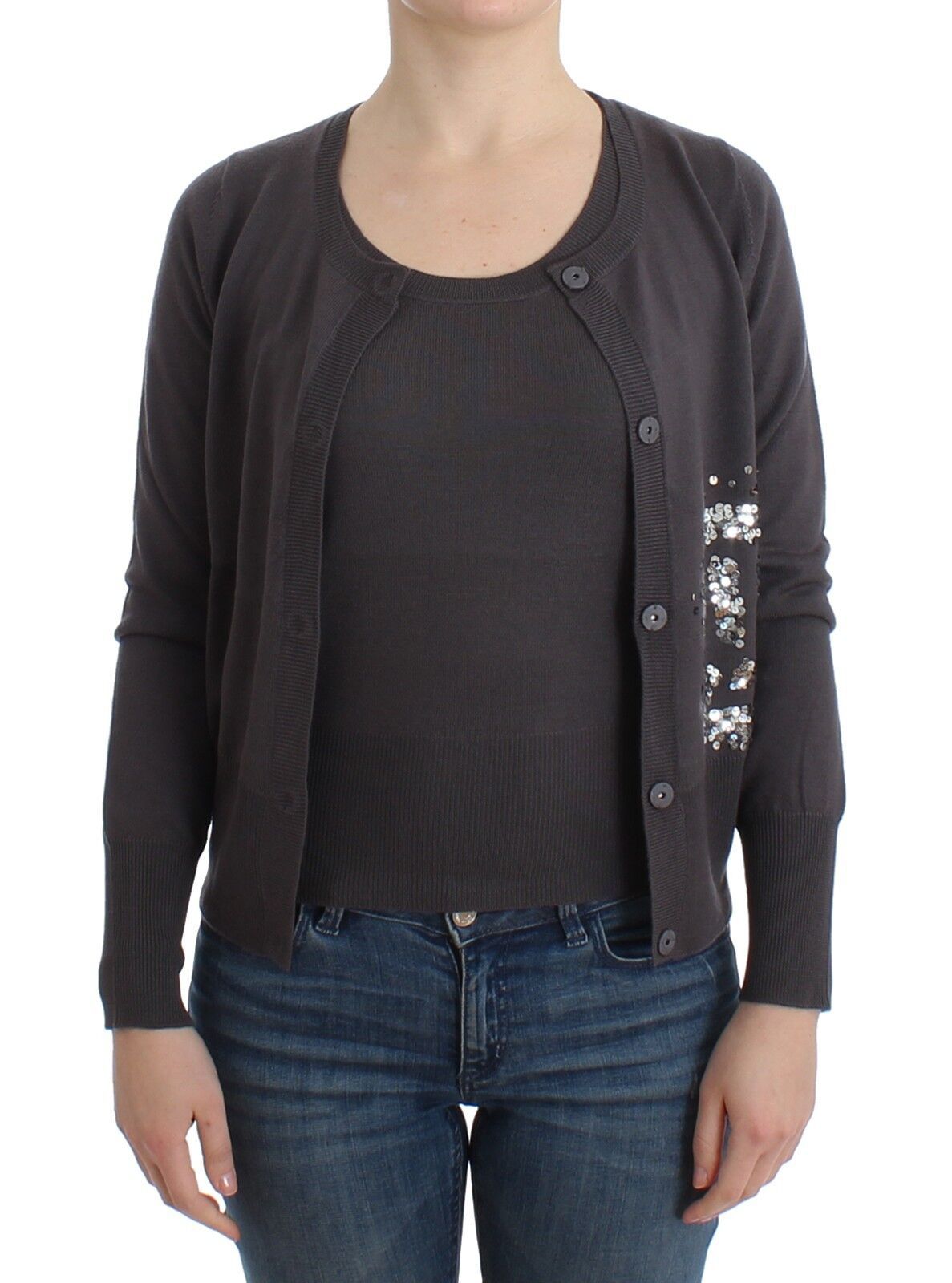 John Galliano Purple Wool Sequined Cardigan Knit Sweater | Regal Royce