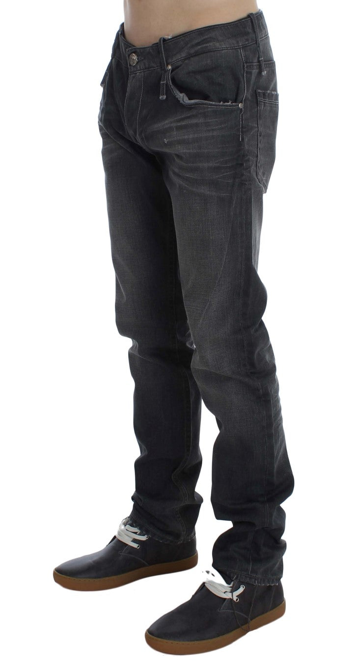 Acht Gray Cotton Regular Low Fit Jeans | Regal Royce