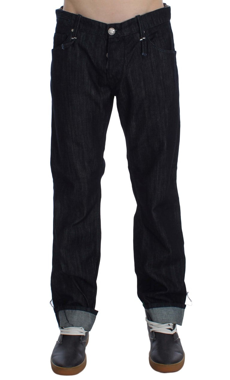 Acht Blue Cotton Regular Straight Fit Jeans | Regal Royce