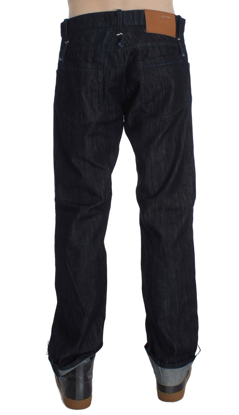 Acht Blue Cotton Regular Straight Fit Jeans | Regal Royce