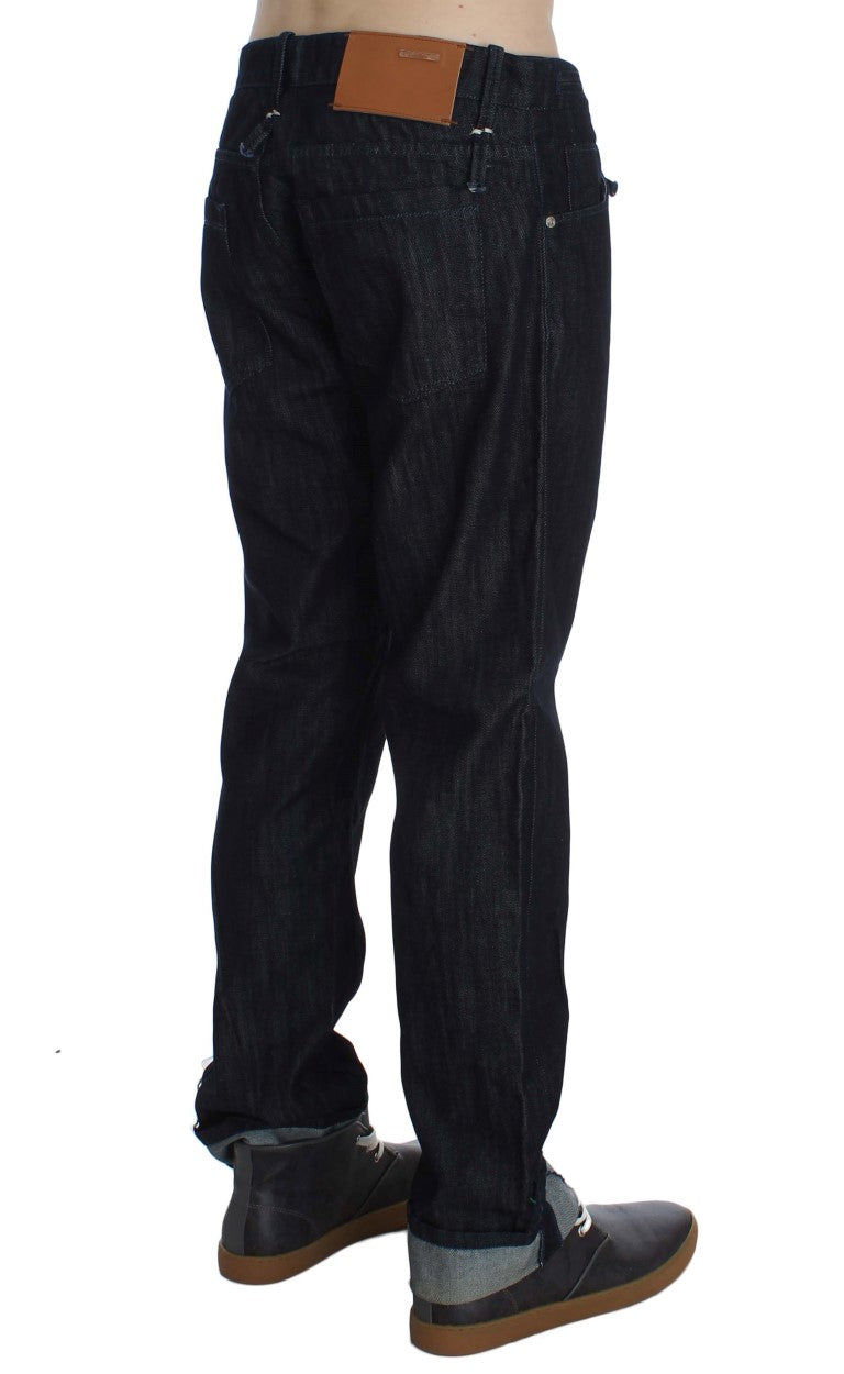 Acht Blue Cotton Regular Straight Fit Jeans | Regal Royce