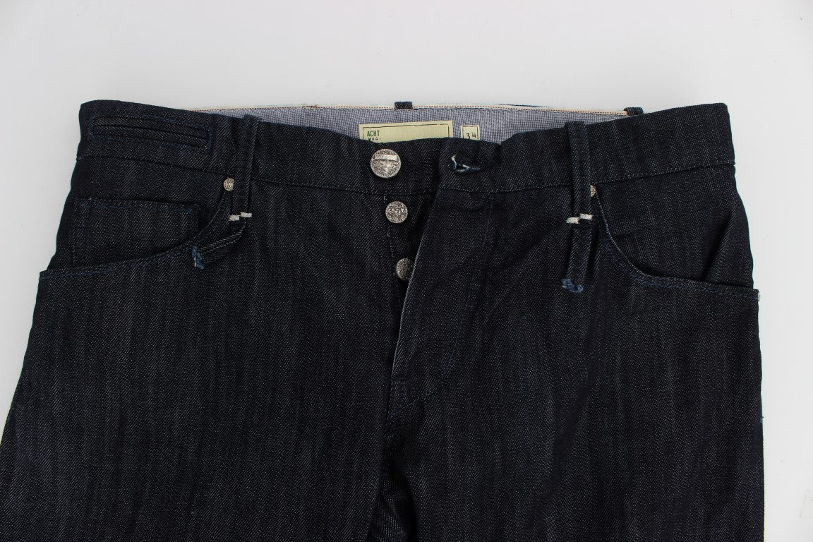 Acht Blue Cotton Regular Straight Fit Jeans | Regal Royce