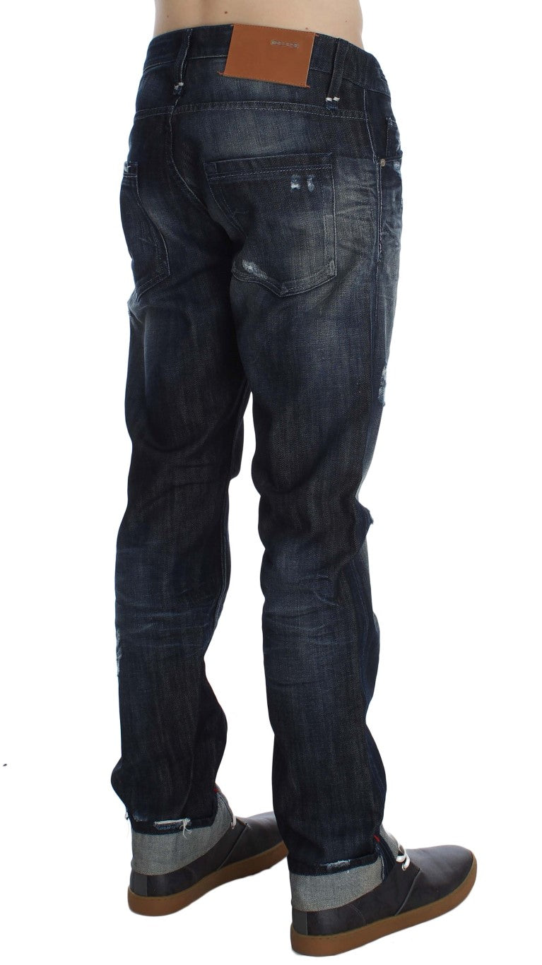 Acht Blue Cotton Regular Straight Fit Jeans | Regal Royce