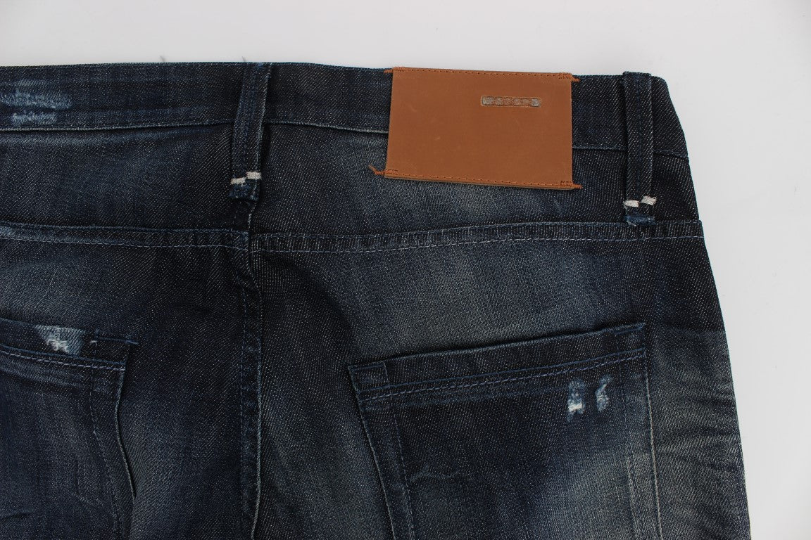 Acht Blue Cotton Regular Straight Fit Jeans | Regal Royce